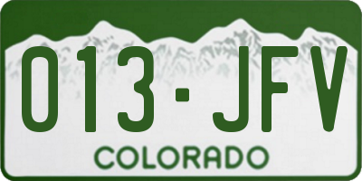 CO license plate 013JFV
