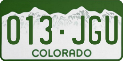 CO license plate 013JGU
