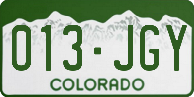 CO license plate 013JGY