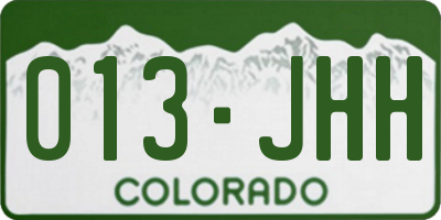 CO license plate 013JHH