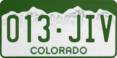 CO license plate 013JIV