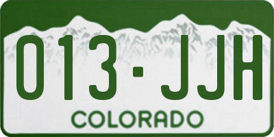 CO license plate 013JJH