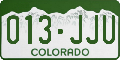 CO license plate 013JJU