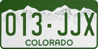 CO license plate 013JJX