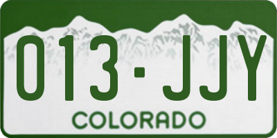 CO license plate 013JJY