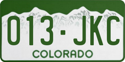 CO license plate 013JKC