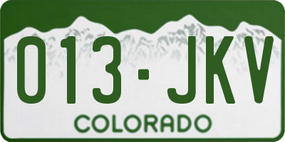 CO license plate 013JKV