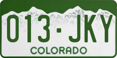CO license plate 013JKY