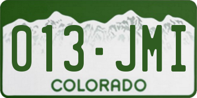 CO license plate 013JMI