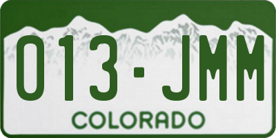 CO license plate 013JMM