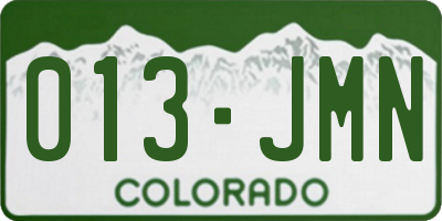 CO license plate 013JMN