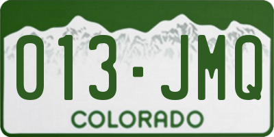 CO license plate 013JMQ
