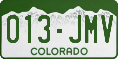 CO license plate 013JMV