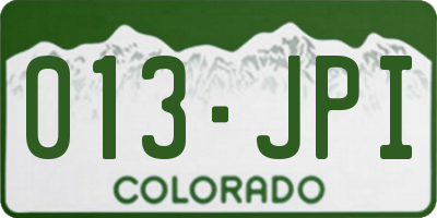 CO license plate 013JPI