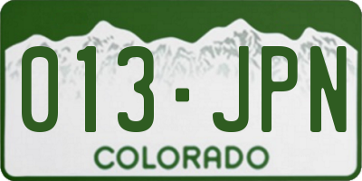 CO license plate 013JPN