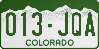 CO license plate 013JQA