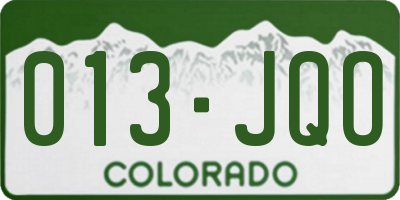 CO license plate 013JQO