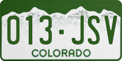 CO license plate 013JSV