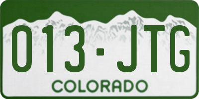 CO license plate 013JTG