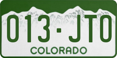 CO license plate 013JTO