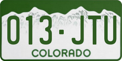 CO license plate 013JTU