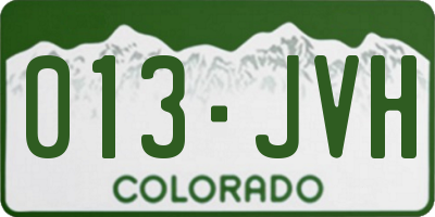 CO license plate 013JVH