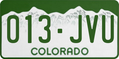 CO license plate 013JVU