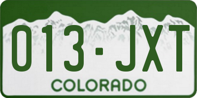 CO license plate 013JXT
