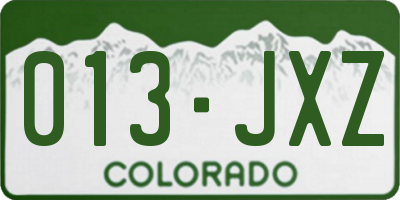 CO license plate 013JXZ