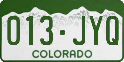 CO license plate 013JYQ