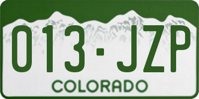 CO license plate 013JZP