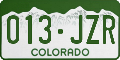 CO license plate 013JZR