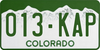 CO license plate 013KAP