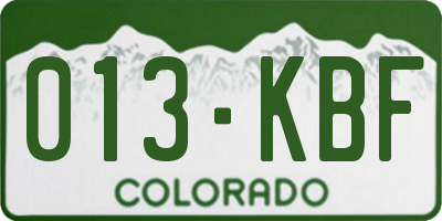 CO license plate 013KBF