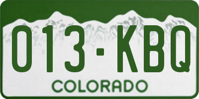 CO license plate 013KBQ