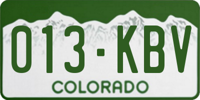 CO license plate 013KBV