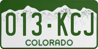 CO license plate 013KCJ