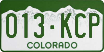 CO license plate 013KCP