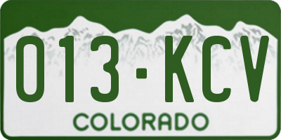 CO license plate 013KCV