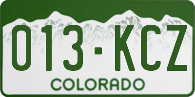 CO license plate 013KCZ