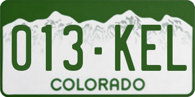 CO license plate 013KEL