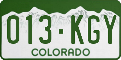 CO license plate 013KGY