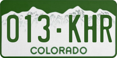 CO license plate 013KHR