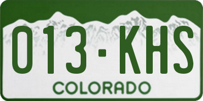 CO license plate 013KHS