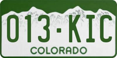 CO license plate 013KIC