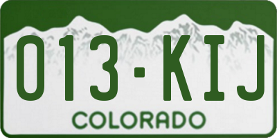 CO license plate 013KIJ