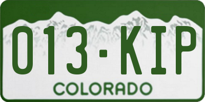 CO license plate 013KIP