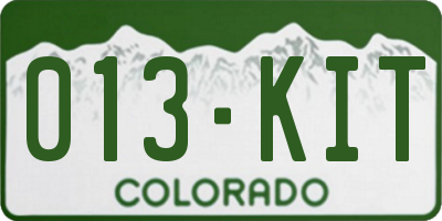 CO license plate 013KIT