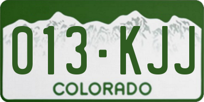 CO license plate 013KJJ