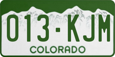CO license plate 013KJM
